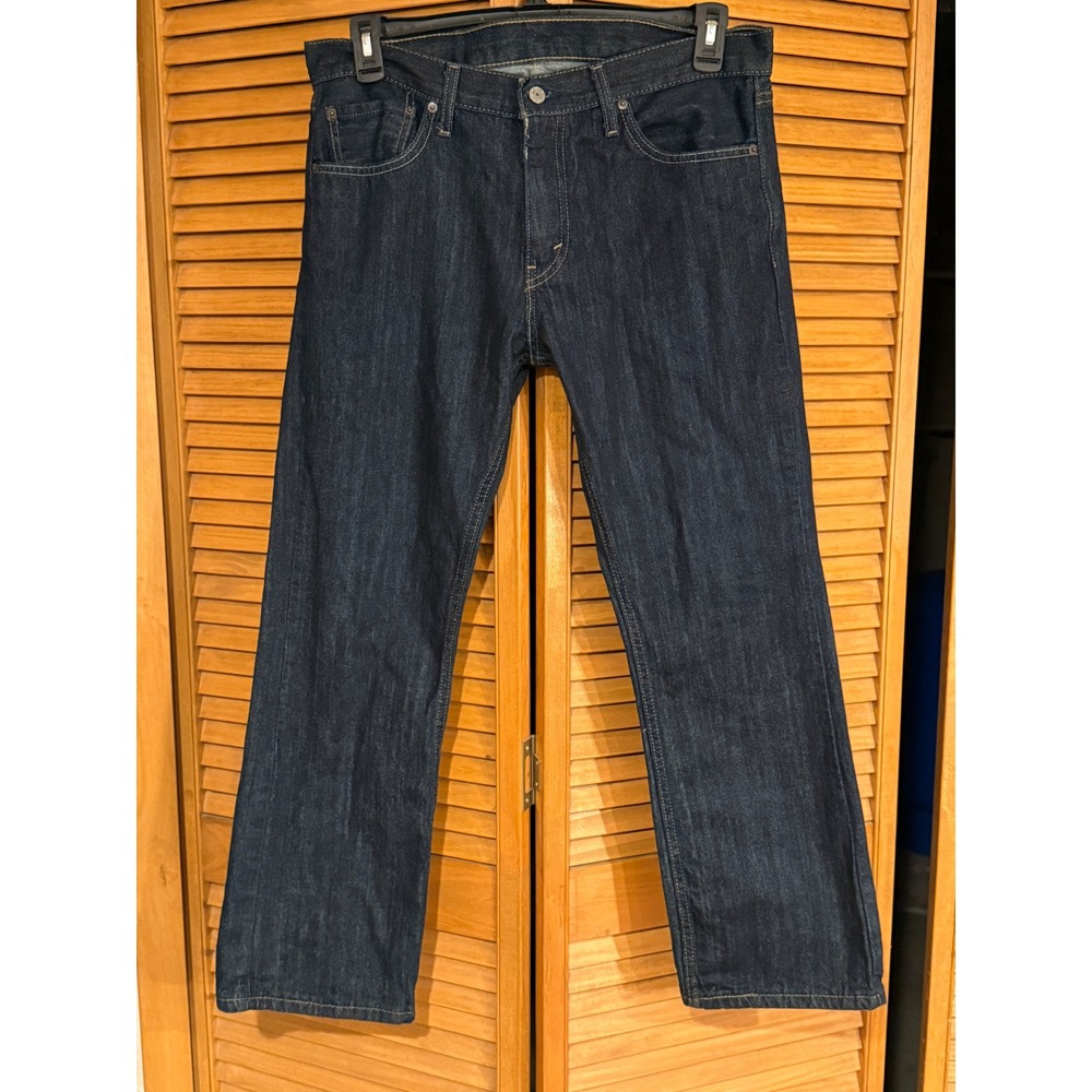 Levis 527 Slim Bootcut Jeans Men W33 L30 Tumbled Rigid Dark Wash Denim Blue